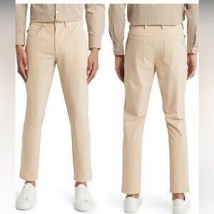 MIZZEN+MAIN Helmsman Performance Slim Tapered Leg Pants  in Hummus Solid 35